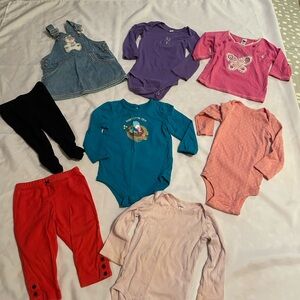 Kids Bundle - Multicolor Bodysuits,‎ Pants, Leggings, and Dress, Size 18 Months